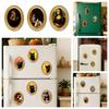 MZCT455-481 Creative 3D Wooden Round Photo Frame Refrigerator Magnet