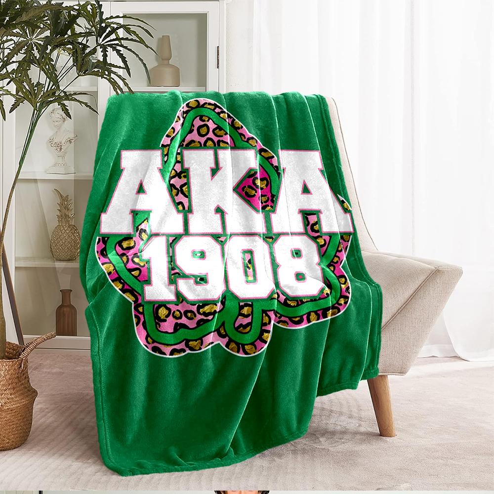 AKA Theme Printed Blanket - Perfect for Couch, Bed, Travel & Outdoor Use | Machine Washable, Cozy & Durable.