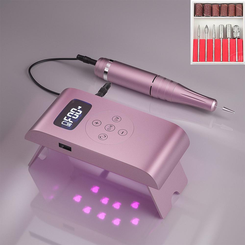 3 In 1 Nail Drill Machine 35000 RPM Wireless Rechargeable Manicure Machine for Polisher Pedicure Electric Drill With Nail Dryer