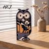Natural Poplar Wood Tabletop Decor Multi Layer Wooden Owl Figurine, 3D Layered Crafts, Creative Decorative Animal Statues Carving Ornaments