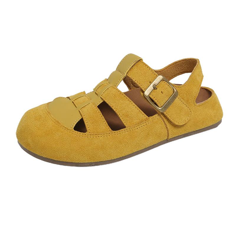 Toast Shoes Leather Pig Cage Roman Woven Sandals Can Be Worn Outside Breathable Half Slippers