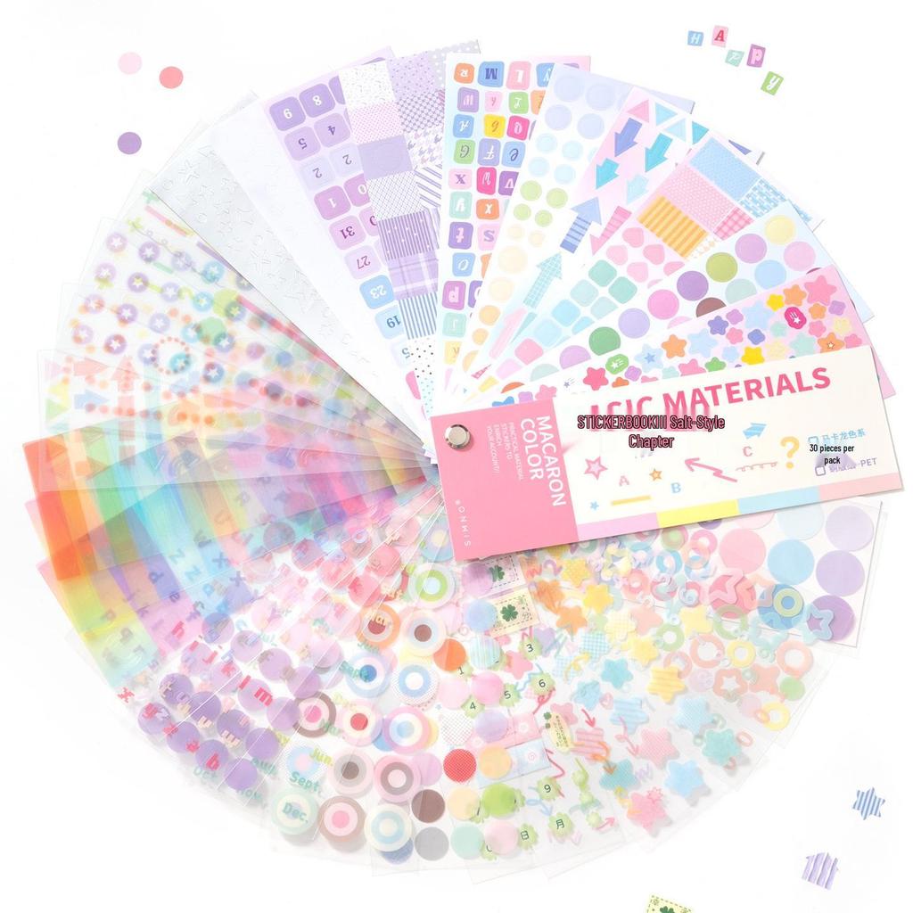 Xin Mo Korean Style Sticker Book: DIY Journal, Key Markers, Decoration Material