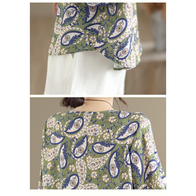 DIMANAF 2026 Women Plus Size New Summer Beach Blouse Shirt Thin Casual Lady Tops Tees Print Shirts Loose