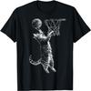 Funny Basketball Cat T-Shirt, Small, Black