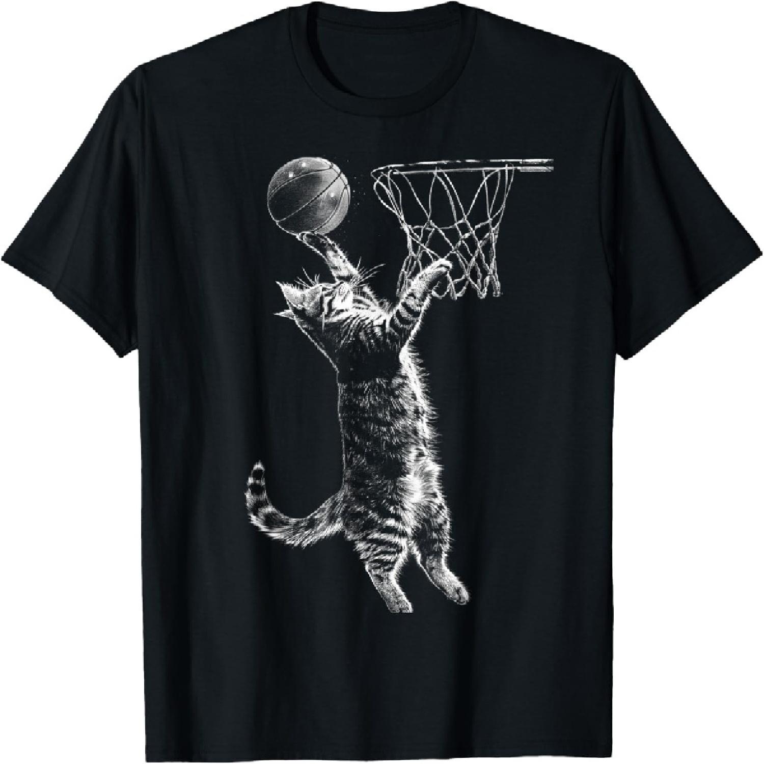 

Funny Basketball Cat T-Shirt, Small, Black XXXXXL різнокольоровий