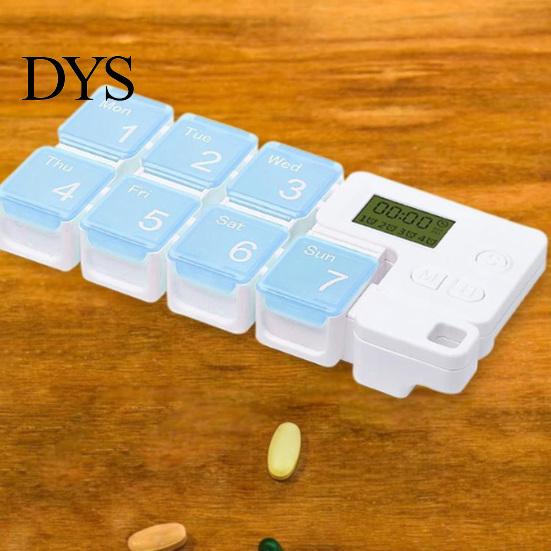 Electronic Pill Dispenser Smart Box 7 Grids Sealed Detachable Large Capacity Backlight Timing Case Reminder Portable Days Storage Organizer for Trip