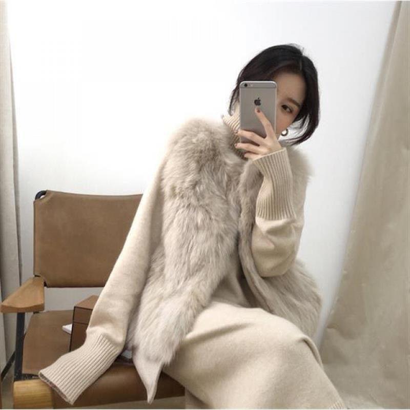 Imitation fur vest new autumn and winter imitation fox fur vest fluffy and thin short coat women