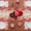 XCHI Wild Flowers Love Hearts Valentine’s Day Table Runner Table Decoration for Party Home Kitchen Dining Holiday Decor 13x72 Inch