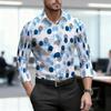 Camicia da uomo 2026, nuova, a pois bianchi e neri, a maniche lunghe, da lavoro, vestibilità slim, alla moda, casual, tessuto di alta qualità
