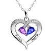 Custom Personalized Heart-Shaped Name Necklace With Birthstones for Wife Personalized Heart Custom Name Gift for Mother's Day