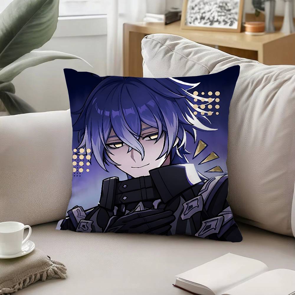 Cute Funny Genshin Impact Flins Throw Pillow Covers Pattern Cushion Cover Suitable For Sofa Bedroom Car Pillow Cover