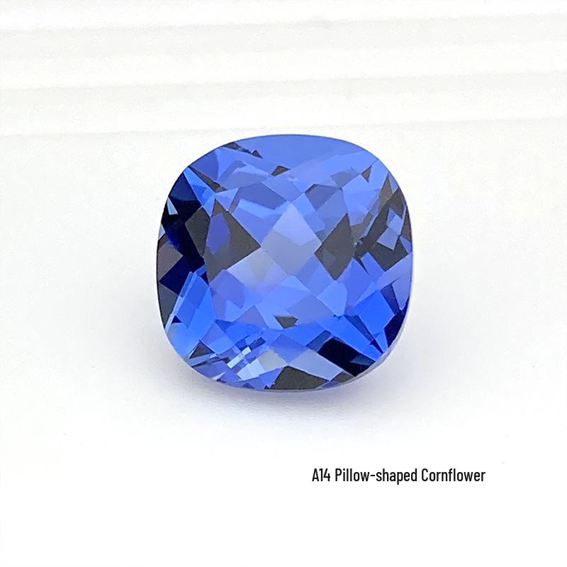 Kultivierter Blauer Saphir Kornblume Lose Steine Fassung Verschiedene Formen Schmuck Zubehör