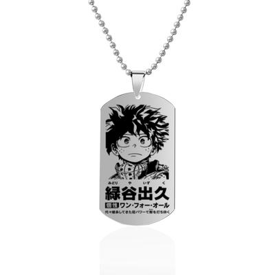 Anime apkārtne My Hero Academia varoņa ievads kaklarota nerūsējošā tērauda suņu birku kulons vīriešu kaklarota