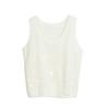 Spring/Summer European U-Neck Slimming Letter Knit Tank Top