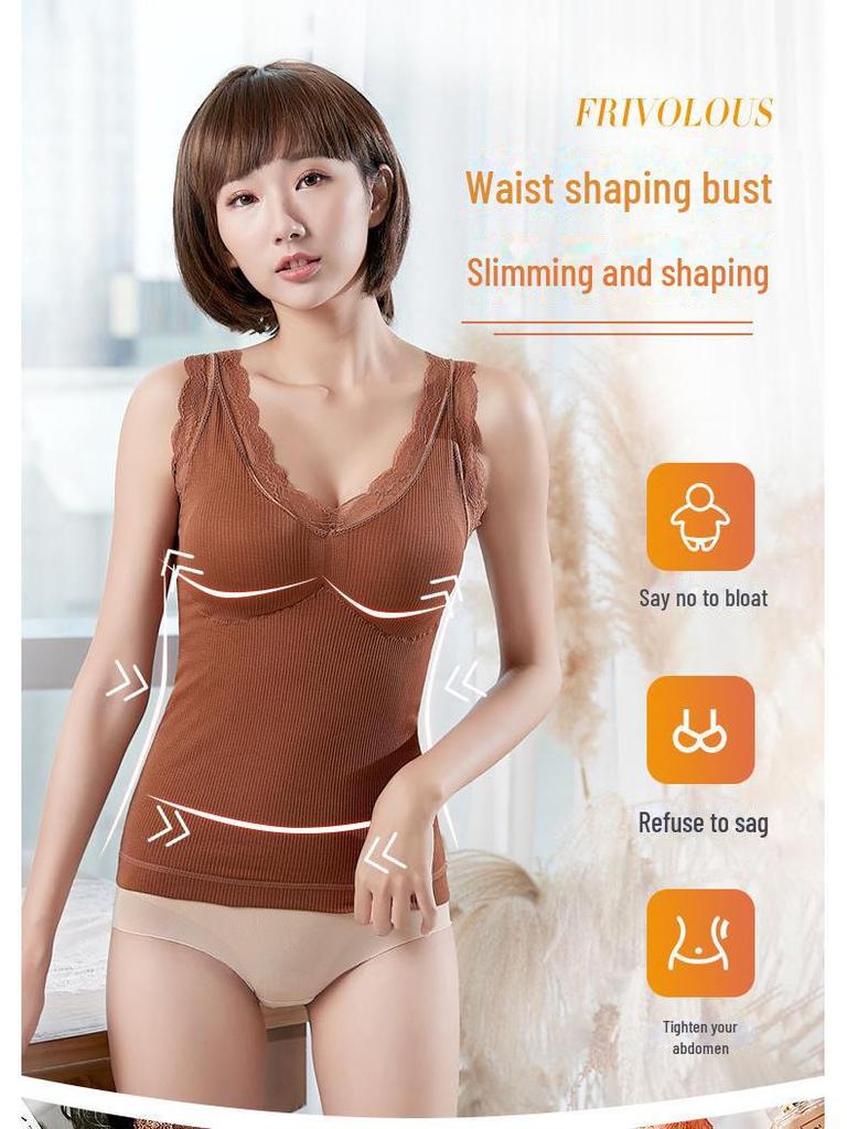 Plus Size Warm Velvet Vest for Women – Thick, Sexy Bottoming Shirt with Suspenders