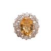 Natural Topaz Amethyst Citrine Ring Women'S S925 Silver Xiaohongshu Colored Jewelry