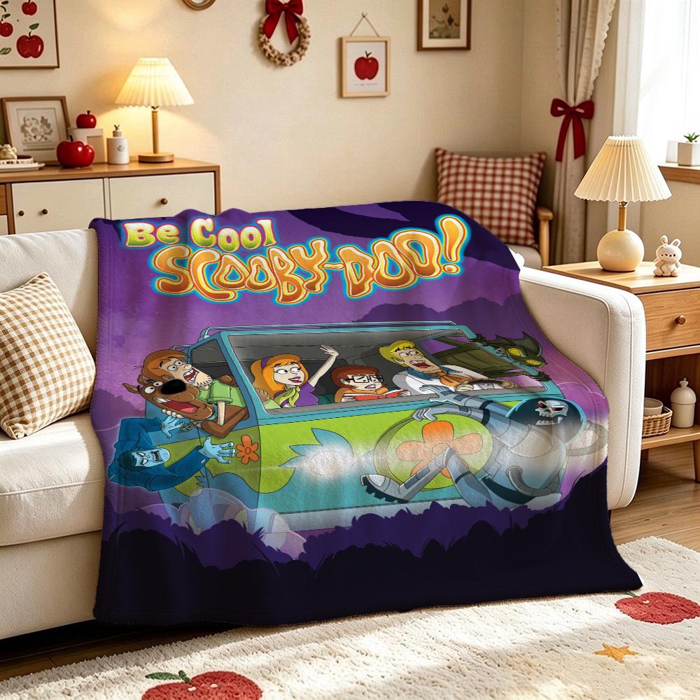 Cool Scooby Doo Flannel Printed Blanket Cozy Warm Fleece Blanket For Living Room Bedroom Gaming Room Lightweight Home Decor Valentine'S Day Gift