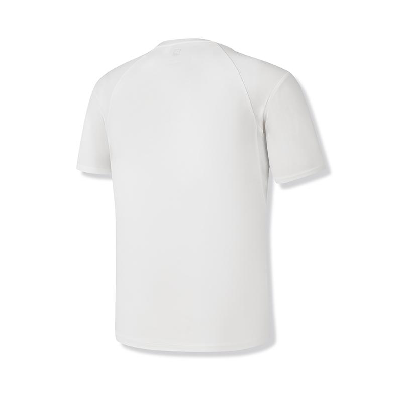 Fila Fitness Series Letter Fashion Versatile Knitted Short Sleeve T-Shirt Men Tops Starlight-White A11M511104F-WT