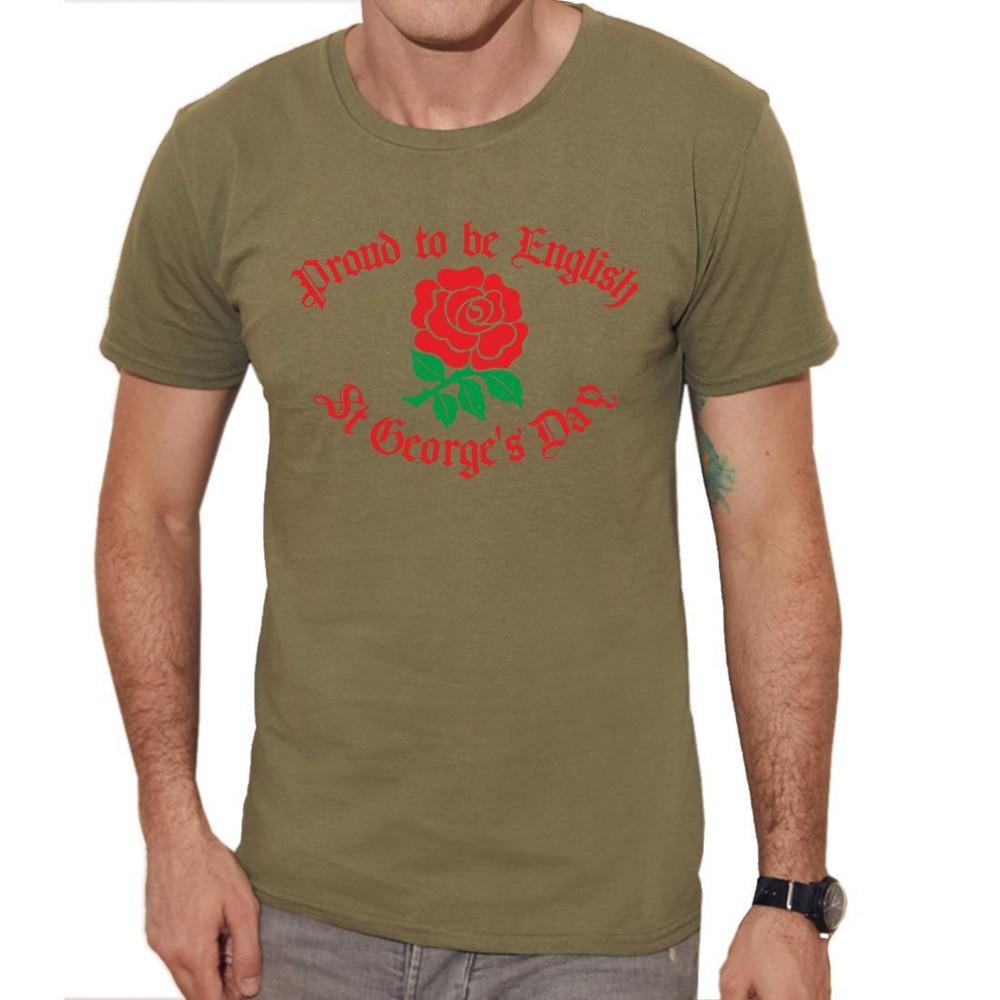 St Georges Day TShirt Proud To Be English Red Rose Christian Church T Shirt