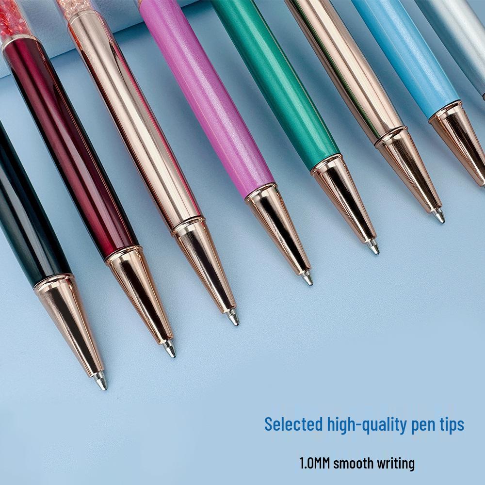 ბი ჰაი კრისტალებით მორთული ლითონის კალამი ლოგოს გრავირებით - მაღალი ღირებულების საჩუქარი ბურთულიანი კალამი