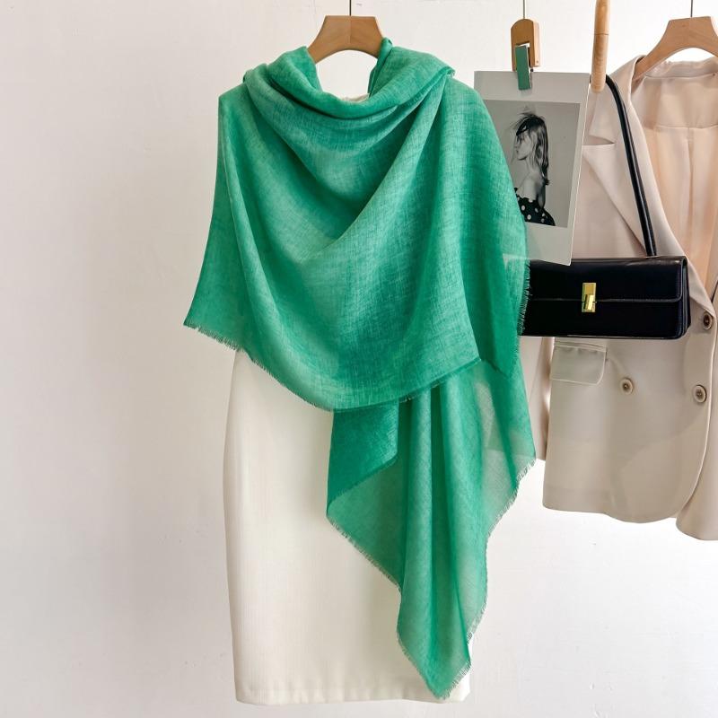 Women S Summer Thin Solid Color Scarf With Tassels For Sun Protection