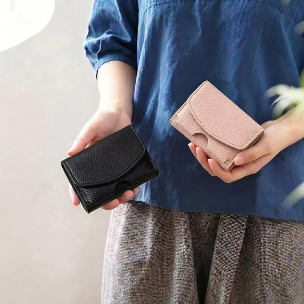 Minimalist PU Leather Short Women Wallet Ins Style Coin Pocket Mini Bifold Purse Compact Design Ladies Clutch Wallet For Women