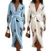 Women's Floral Print Satin Wrap Midi Dress Deep V Neck Long Sleeve Bodycon Dress Split Formal Evening Party Dress