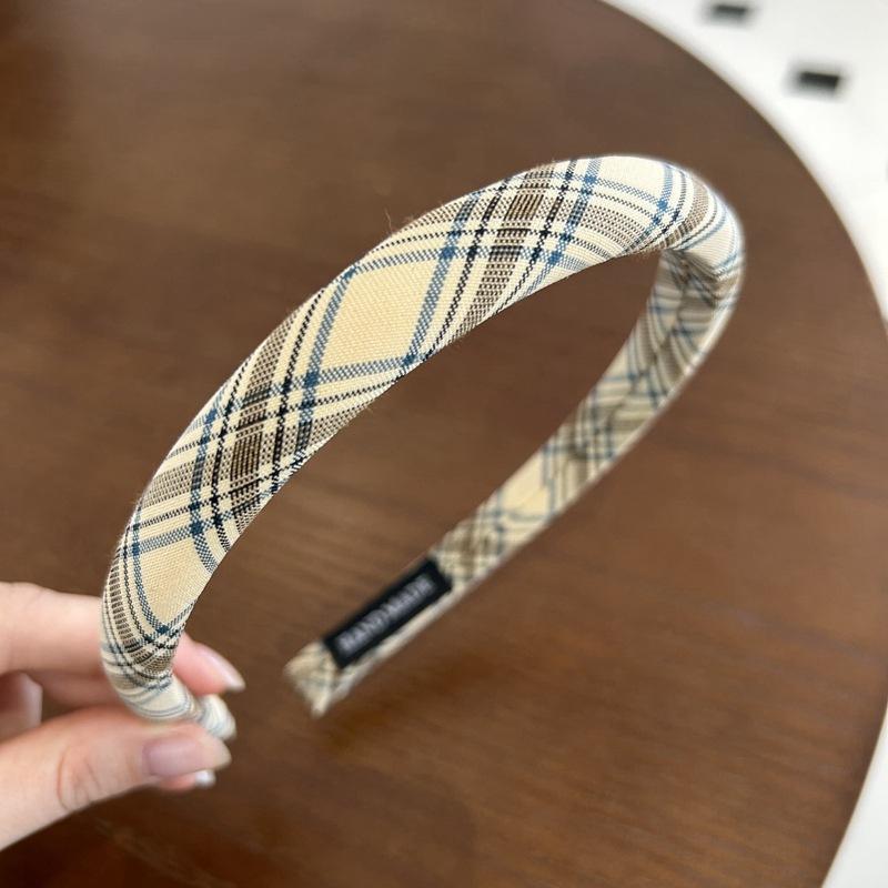1,5 cm Damen Mädchen Vintage Karomuster Haarband Schwammgepolstert Britischer Stil Haarreif Weiblich Lässige Haaraccessoires Gitter Kopfschmuck