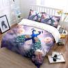Elegant Peacocks And Pink Roses Duvet Cover Set With 3D Printing Design Soft Polyester Bedding Set All-Season Comfort