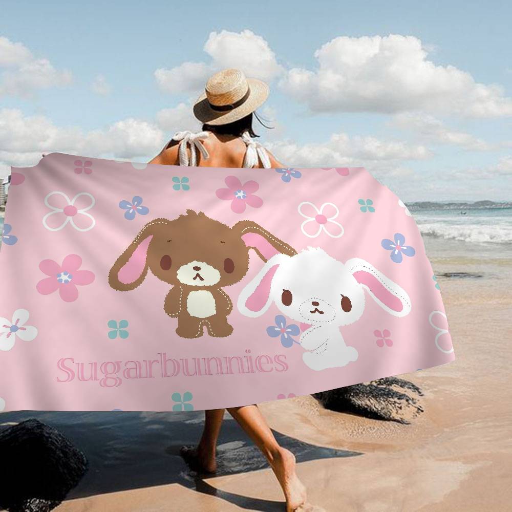 S-Sugarbunnies Soft-Kawaii Big Microfiber Beach Towels Quick Dry Towel Sand Beach Towels Pool Towel for Travel Swim Pool Yoga
