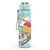 1PC Colorful Sail Boat Scene 750ml sports water bottle leakproof straw lid outdoor office home