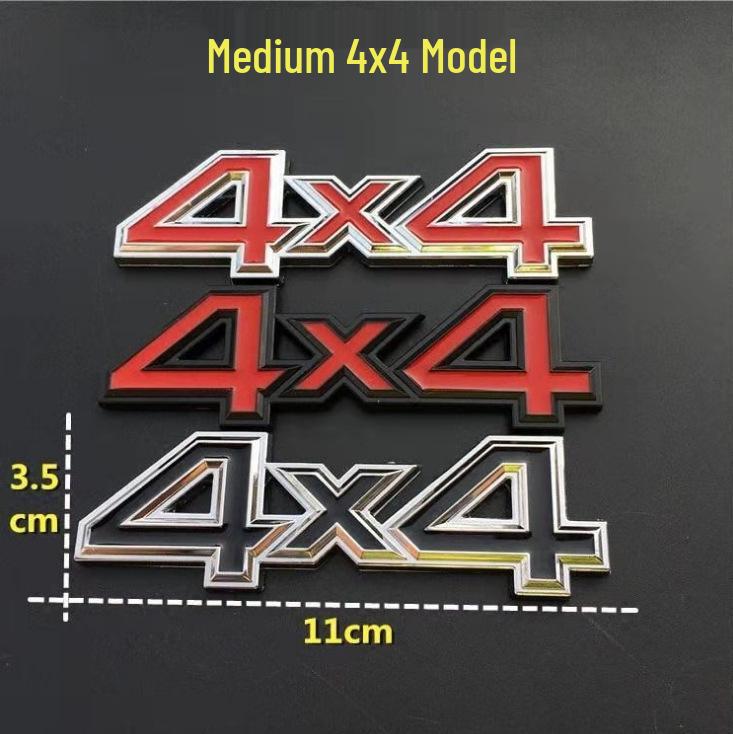 4X4 Metal Emblem for Jeep: 3D Decorative Four-Wheel Drive Body Sticker