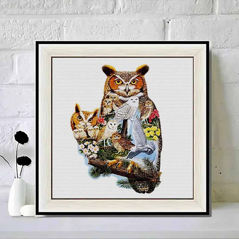 New Arrival 5D DIY Full Circle Diamond Painting "Owl" Embroidery Cross Stitch Home Decor Gift