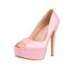 Crossdresser Sexy StilettosWomen Platform Peep Toe High Heel Sandals Nude Patent Leather Sexy Elegant Stiletto Heels Sandals