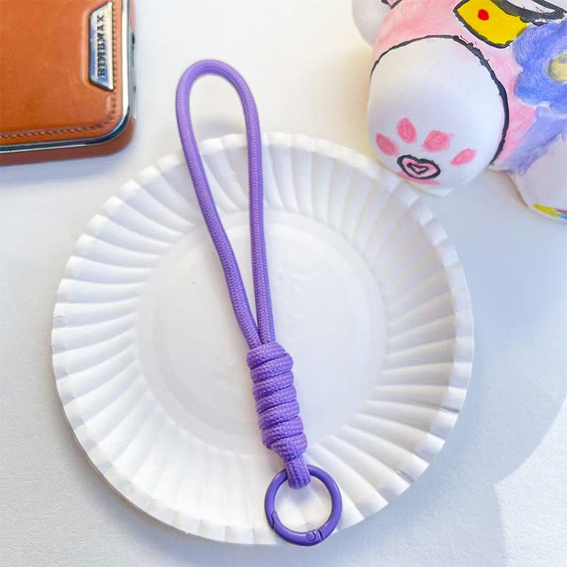 14CM Color Block Woven Plush Mobile Phone Lanyard & Anti-Lost Keychain Rope