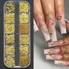 12Grids 3D Exquisite Cross Nail Art Rhinestones Y2K Metal Punk Full Glitter Diamond Cross Nail Charms