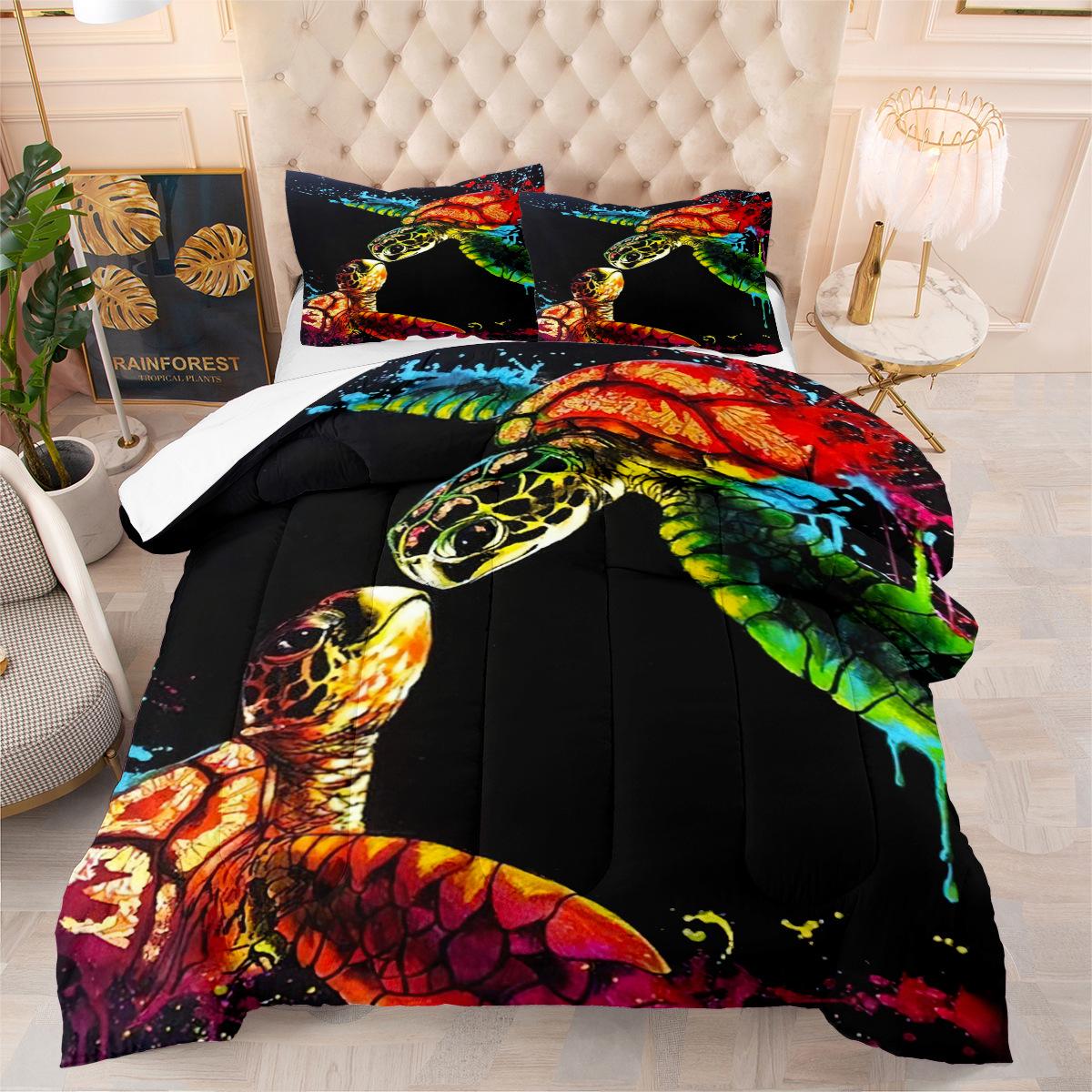 Colorful Turtle Fat Quilt Feather Silk Cotton Thickened Quilt Renderings Can Be Digitally Printed Supplies 140*200cm
