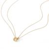 European Style Double Ring Pendant Necklace for Women - 14K Gold Plated Titanium Steel Clavicle Chain