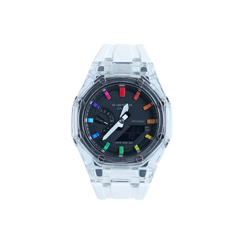 CASIO Men Liquid Crystal/Analog Dual Display Series 48.5mm Black Watch GA-2100-1A-