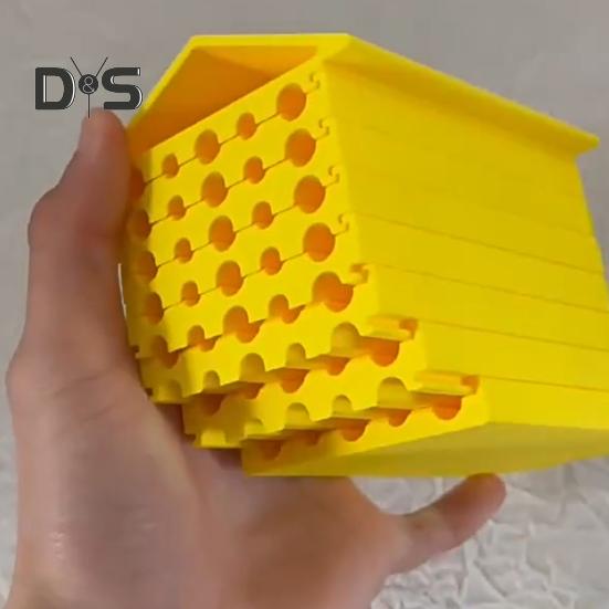 Wall Mounted Bee Hive 3D Printed Honeycomb Design Bee House Detachable Hanging Insect Hotel for Bee Ladybugs Pollinators Garden Yard Tree
