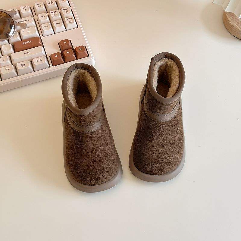 Girls Snow Boots 2025 Winter New Children's Velvet Warm Boys Cotton Boots Baby Soft Sole Non-slip Large Cotton Shoes