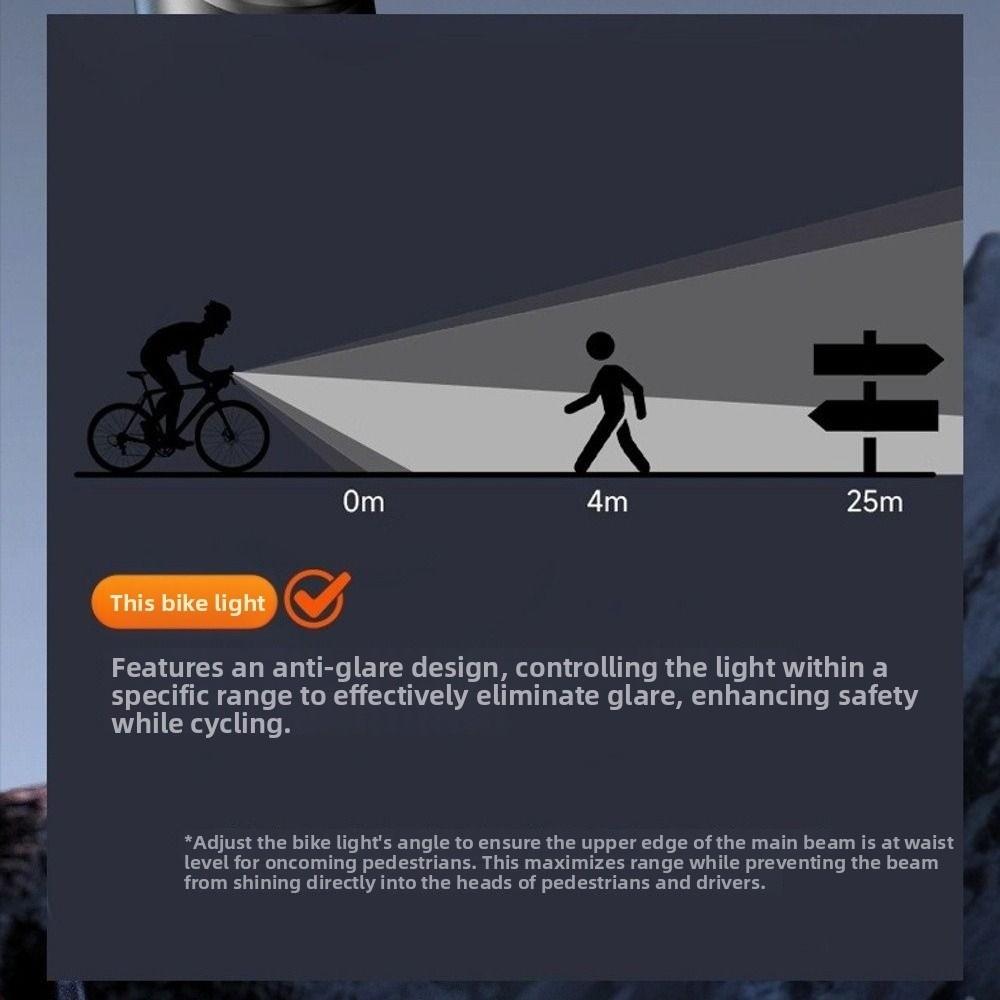 Solar Charging Bicycle Front Light USB Rechargeable Handlebar Lamp Cycling Light Mountain Bike