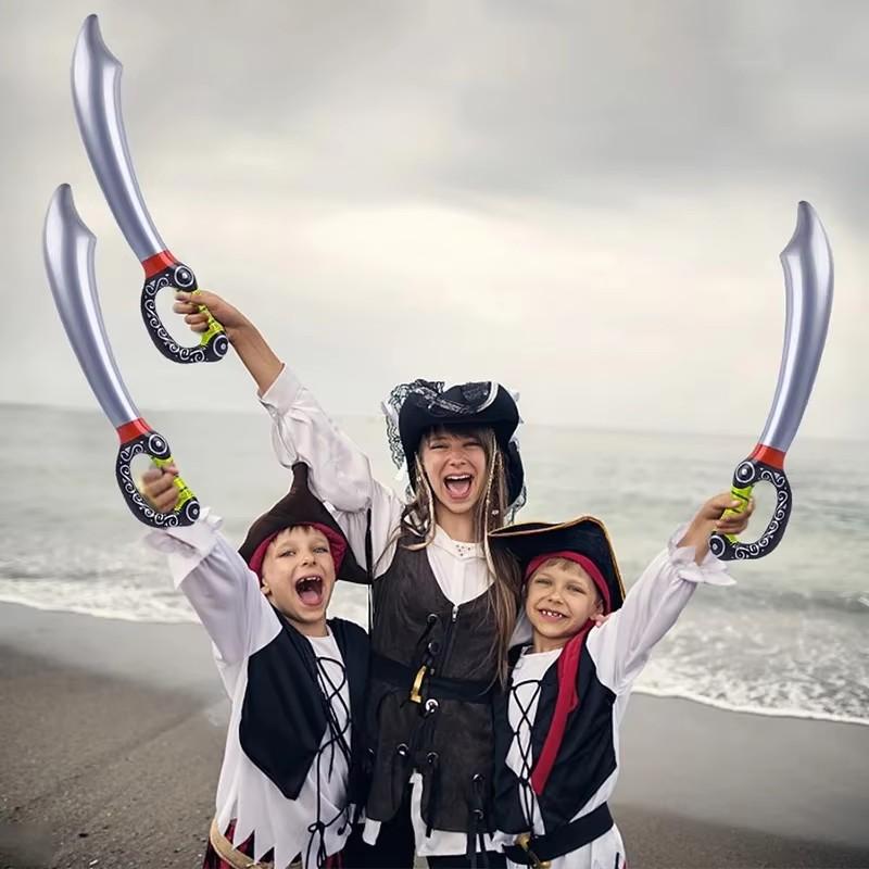 Vtipné nafukovací pirátské meče Halloweenská narozeninová hračka Nafouknutý simulační nůž Bazén Cosplay Scénická zábavná rekvizita Hračka