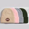 Korean Autumn Winter Knitted Hats Men Women Warm Trendy Versatile Thick-Knit Customizable Logo Japanese-Style Beanie 100% Common