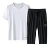 Men's Quick-Dry Ice Silk Summer Suit - Short Sleeve Top & Multi-Length Sports Pants