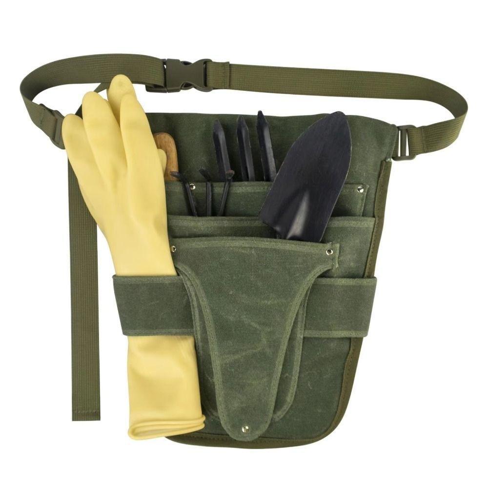 Verstellbarer Gartenwerkzeuggürtel Canvas-Material Utility Belt Gartentaille-Tasche Gärtner