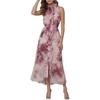 Spring New, Fashionable and Elegant Printed Wooden Ear Edge Sleeveless Dress