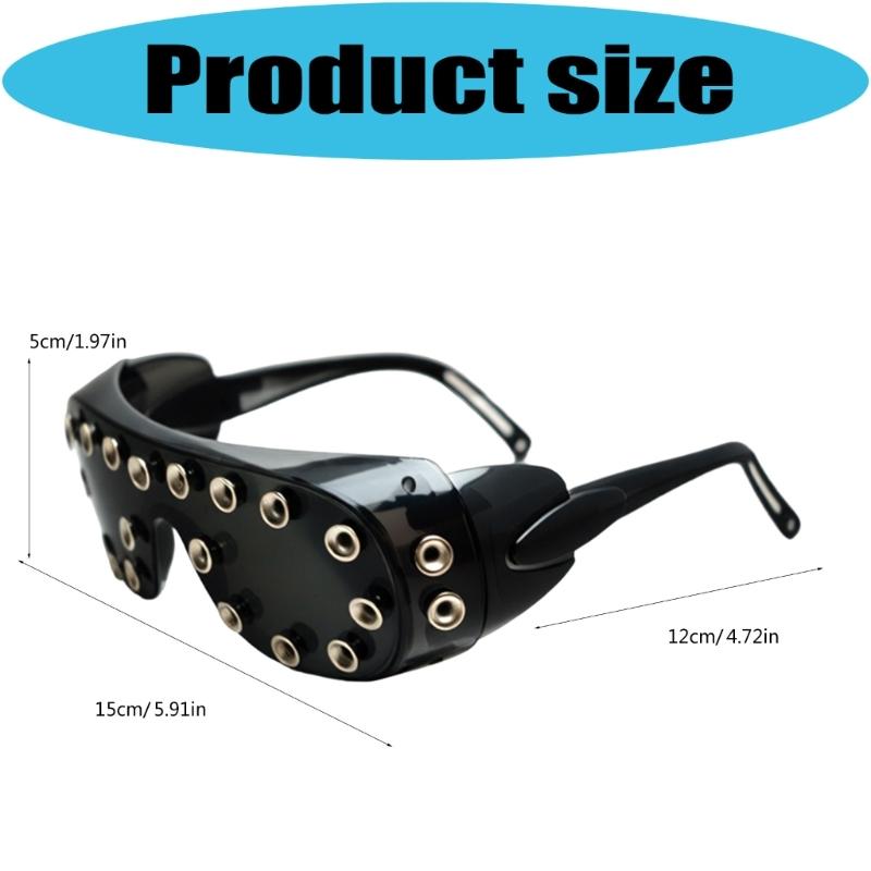 Cool Punk Sunglasses with Rivet Studded Design for Evening Party Street Photography and Music Festival Dressingup Wear
