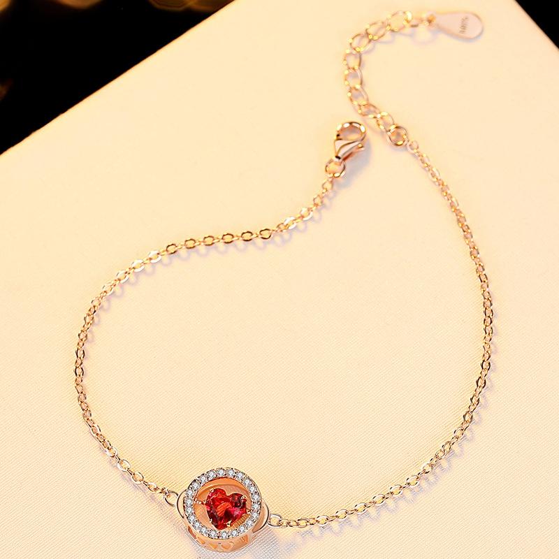 S925 Sterling Silver Jewelry, Korean Style Smart Heart-shaped Bracelet, New Beating Heart Micro-embellished Bracelet