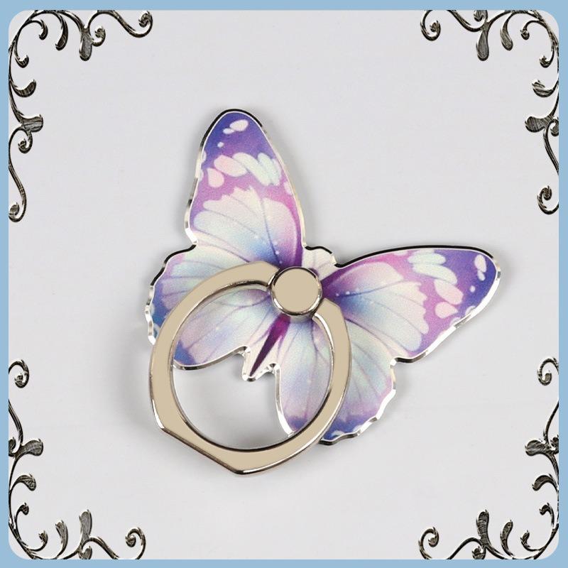 Mobile Phone Ring Buckle Holder Cartoon Cute Metal Desktop Creative New Painted Butterfly Mobile Phone Ring Buckle Holder